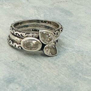 Silpada Sterling Silver and Amber Ring Collection.